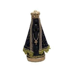 IM100449 - Imagem N. Sra. Aparecida c/ Veludo e Strass - 15x7,5cm