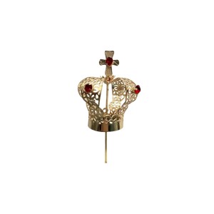 CS3120 - Coroa com Strass Vermelha p/ Imagem de Nossa Senhora (nº2) - 6x3,7cm Diâmetro 1,7cm