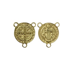 ET1630016P3 - Entremeio Medalha de São Bento Dourado c/ 3un. - 2,5x2cm