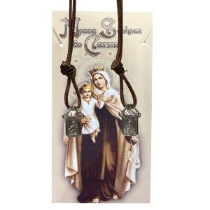 ES03070 - Escapulário N. Sra. Do Carmo Aço Inox - 60x0,9cm (EC36)