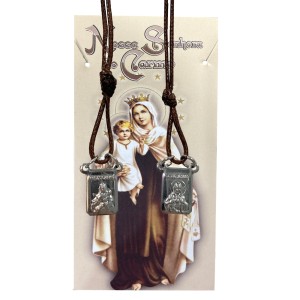 ES03120 - Escapulário N. Sra. Do Carmo Aço Inox - 60x0,9cm (EC38)