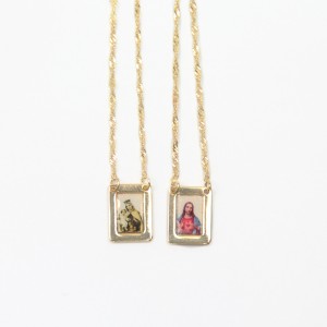 ES62018 - Escapulário N. Sra. do Carmo Folheado - 61x1,5cm (F199)