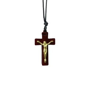 CC360040 - Cordão c/ Crucifixo Madeira - 40,5cm