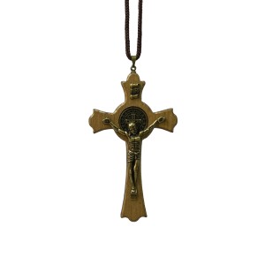 CC360440 - Cordão c/ Crucifixo Madeira São Bento (G) - 43,5cm