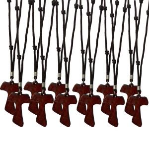 CC1482500P12 - Cordão c/ Tau de Madeira (G) c/12un. - 47,9cm