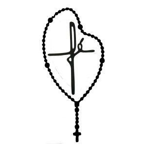 AD1500051 - Adesivo Terço Fé Preto - 15,5x7cm