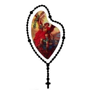 AD1501851 - Adesivo Terço São Miguel Arcanjo Preto - 12x6cm