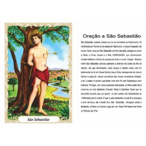 OP141424P100 - Oração São Sebastião c/ 100un. - 6x4cm