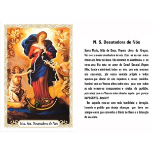 OG14088P100 - Oração Nossa Senhora Desatadora de Nós c/ 100un. - 9,5x6,5cm