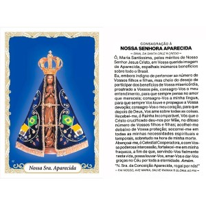 OP14002P100 - Oração N. Sra. Aparecida c/ 100un. - 6x4cm