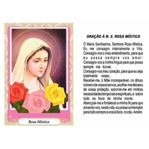 OG14078P100 - Oração N. Sra. de Rosa Mística c/ 100un. - 9,5x6,5cm