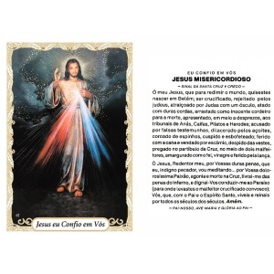 OG141427P100 - Oração Jesus Eu Confio em Vós c/ 100un. - 9,5x6,5cm