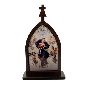 CP81707 - Capela N. Sra. Desatadora dos Nós MDF Tabaco (G) - 20,5x12cm