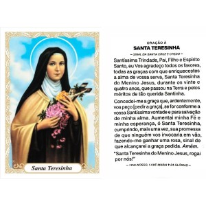 OG140108P100 - Oração Santa Teresinha das Rosas c/ 100un. - 9,5x6,5cm