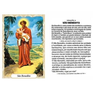 OG141404P100 - Oração São Benedito c/ 100un. - 9,5x6,5cm