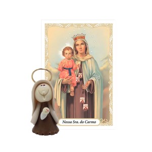 ST16005 - Mini Santinha N. Sra. do Carmo de Biscuit c/ Oração