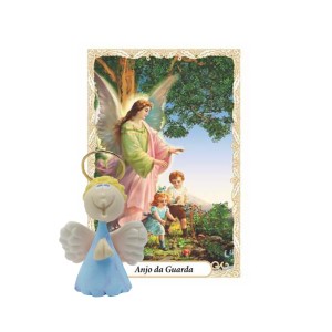 ST16040 - Mini Anjinho Azul de Biscuit c/ Oração