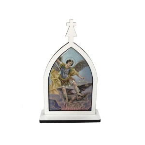 CP81680 - Capela São Miguel Arcanjo MDF Branco (P) - 10,5x6,5cm