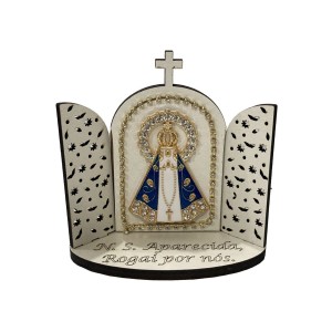 OT813557 - Oratório N. Sra. Aparecida Madeira - 10x10cm