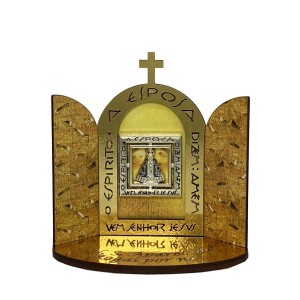 OT813650 - Oratório N. Sra. Aparecida Madeira - 14x13,5cm
