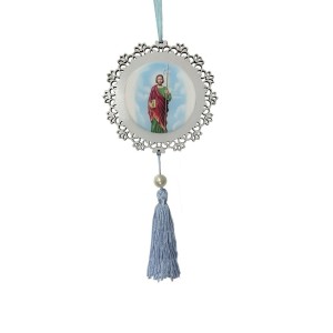 AO4101606 - Adorno São Judas Tadeu MDF Branco Resinado - 22x9,7cm