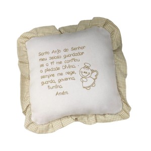 AL80040 - Almofada Santo Anjo Bege - 20x20cm