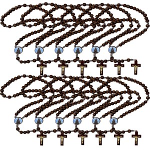 TE940001P12 - Terço N. Sra. Aparecida Madeira c/ 12un.- 37cm