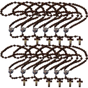 TE940013P12 - Terço N. Sra. Das Dores Madeira c/ 12un. - 37cm