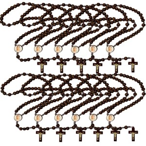 TE940117P12 - Terço N. Sra. Rainha da Paz Madeira c/ 12un. - 37cm