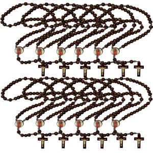 TE940130P12 - Terço N. Sra. De Guadalupe Madeira c/ 12un. - 37cm