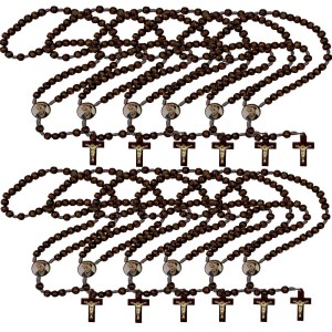 TE940160P12 - Terço N. Sra. Da Salette Madeira c/ 12un. - 37cm