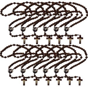 TE940250P12 - Terço Santa Faustina Madeira c/ 12un. - 37cm