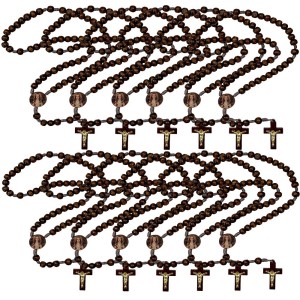 TE940260P12 - Terço Santa Filomena Madeira c/ 12un. - 37cm