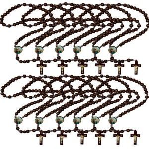 TE940285P12 - Terço Santa Ana Madeira c/ 12un. - 37cm