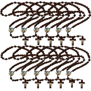 TE940310P12 - Terço Santa Terezinha Madeira c/ 12un. - 37cm