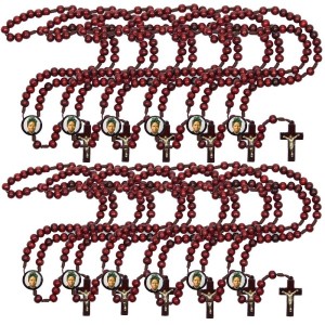 TE940351P12 - Terço Santa Josefina Bakhita Madeira c/ 12un. - 37cm