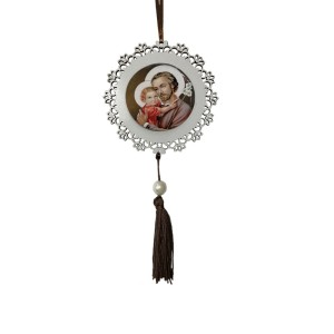 AO4101600 - Adorno São José MDF Branco Resinado - 22x9,7cm