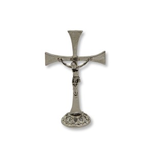 CU830035 - Crucifixo de Mesa Metal Níquel - 9x5cm (312)