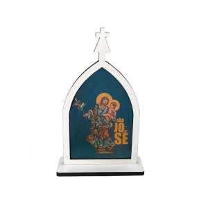 CP81610 - Capela São José MDF Branco (P) - 10,5x6,5cm