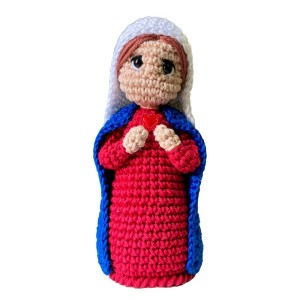 IM2030075 - Imagem de Crochê Imaculado Coração de Maria - 16x8cm