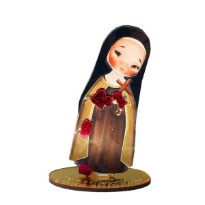 PE721736 - Pedestal Santa Terezinha das Rosas MDF - 12x7,5cm