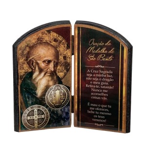 QD1987610 - Adorno de Mesa São Bento MDF Resinado - 15x16cm