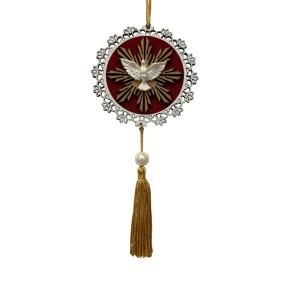 AO4101023 - Adorno Dívino Espírito Santo MDF Branco - 22x9,7cm