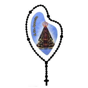 AD1501110 - Adesivo Terço N. Sra. Aparecida Preto - 12x6cm