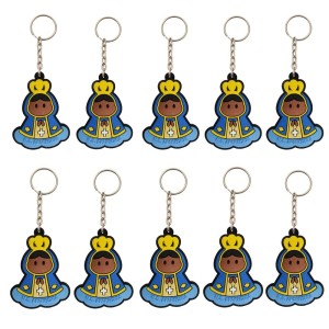CH50003P10 - Chaveiro N. Sra. Aparecida Emborrachado c/ 10un. - 10x4,5cm