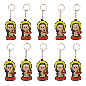 CH50054P10 - Chaveiro Santa Edwiges Emborrachado c/ 10un. - 11x3,5cm