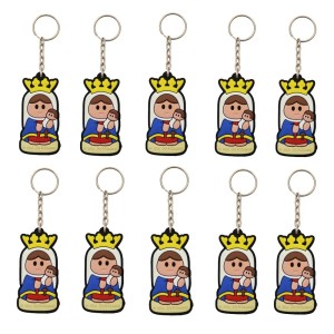 CH50056P10 - Chaveiro N. Sra. Do Rosário Emborrachado c/ 10un. - 11,5x3cm