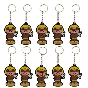 CH50416P10 - Chaveiro São Francisco de Assis Emborrachado c/ 10un. - 11x3,5cm