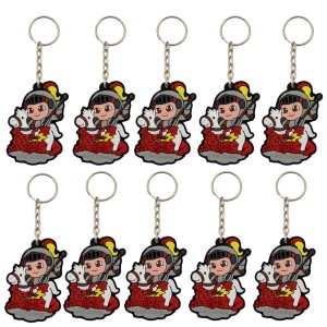 CH50419P10 - Chaveiro São Jorge Emborrachado c/ 10un. - 11x4cm