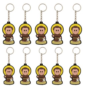 CH50428P10 - Chaveiro Frei Galvão Emborrachado c/ 10un. - 12x3,5cm